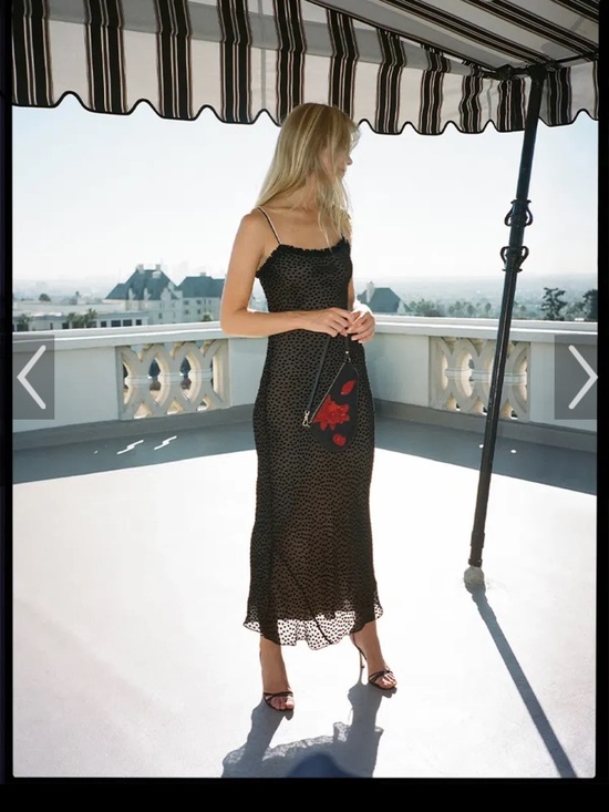 Realisation Par Dresses & Skirts - Realisation Par Black Esme Devore Spot Polka Dot Slip Maxi Dress
